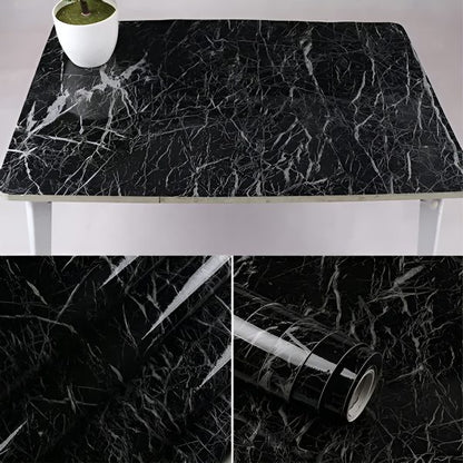 Self Adhesive Black Marble Sheet For Kitchen