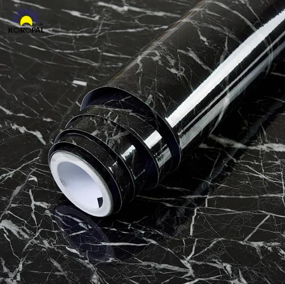 Self Adhesive Black Marble Sheet For Kitchen